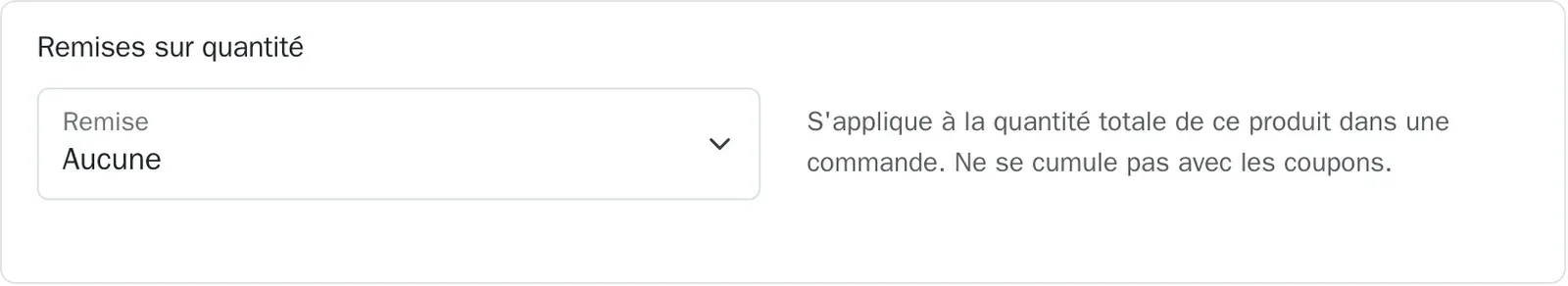 La carte Remises sur quantité